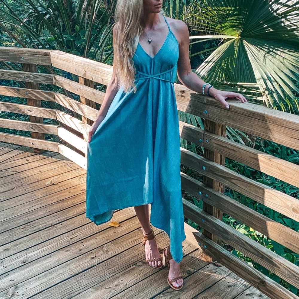 Vintage wash soft denim dress